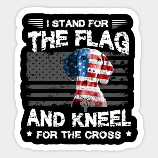 Vizsla Dog Stand For The Flag Kneel For Fallen Sticker